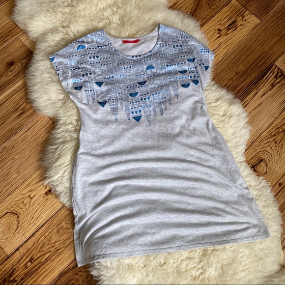 Graniph metallic tribal pattern T-shirt dress with pockets - Picture 8 of 11